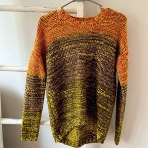 BAR III - Woman’s Orange Yellow Color Block Sweater